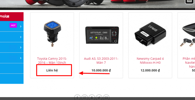 chữ “Liên hệ” trong woocommerce